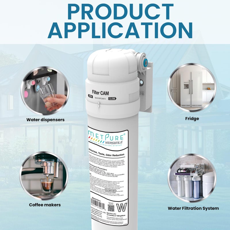 Metpure Versatile Inline MVCTO11-KIT Quick Twist Water Filter 1/4" for Refrigerator, Ice Maker, Coffee Maker, Reduces Bad Taste, Odor, Chlorine in Drinking Water. Complete Kit. - Image 4